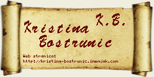 Kristina Boštrunić vizit kartica